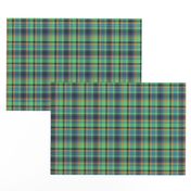 BNS3 - MED - Tartan Plaid in Orange - Teal Blue - Purple - Green 