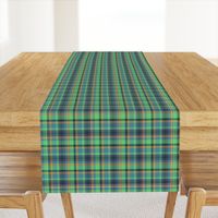 BNS3 - MED - Tartan Plaid in Orange - Teal Blue - Purple - Green 