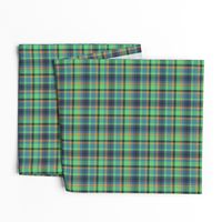 BNS3 - MED - Tartan Plaid in Orange - Teal Blue - Purple - Green 