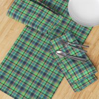 BNS3 - MED - Tartan Plaid in Orange - Teal Blue - Purple - Green 