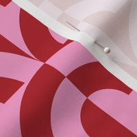 Retro circles arcades honeysuckle pink geometric Wallpaper
