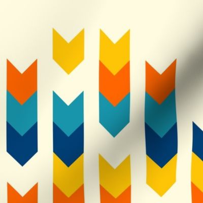 Arrows asymmetric colorful tribal vertical stripes 