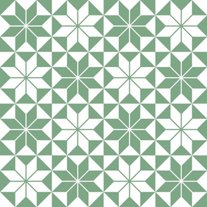 Tiles geometric stars mosaic jade green white