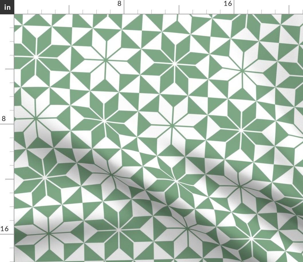 Tiles geometric stars mosaic jade green white