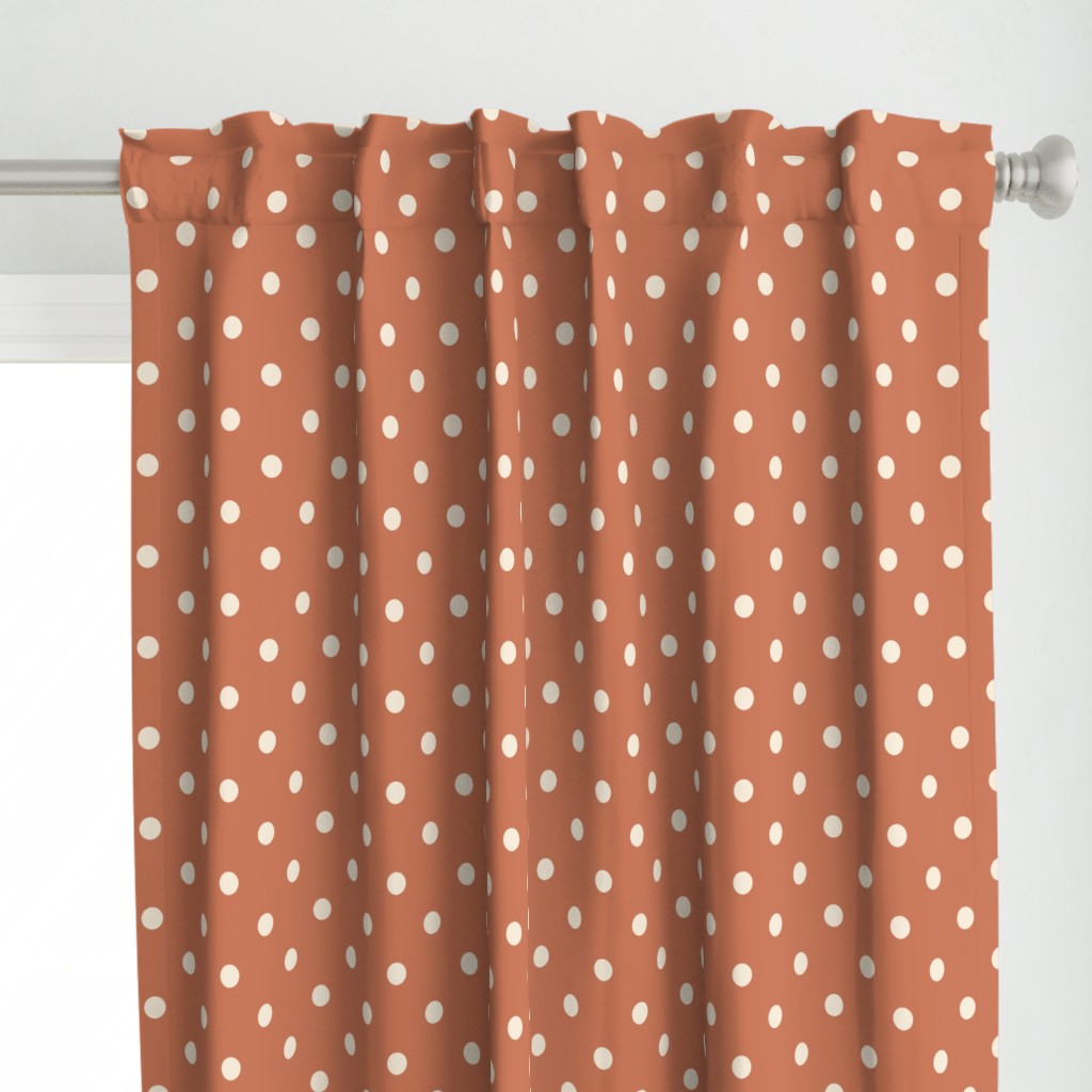 Terracotta cream polka dots