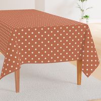 Terracotta cream polka dots