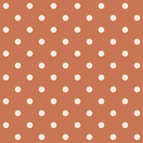 Terracotta cream polka dots