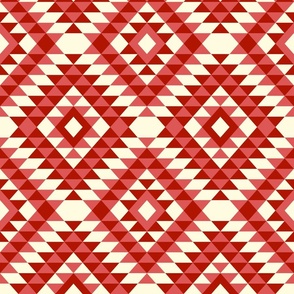 Aztec kilim diamonds red cream