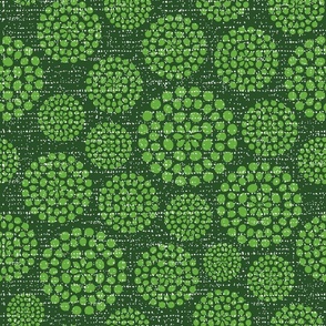 Retro textured dots circles MCM Grass Green