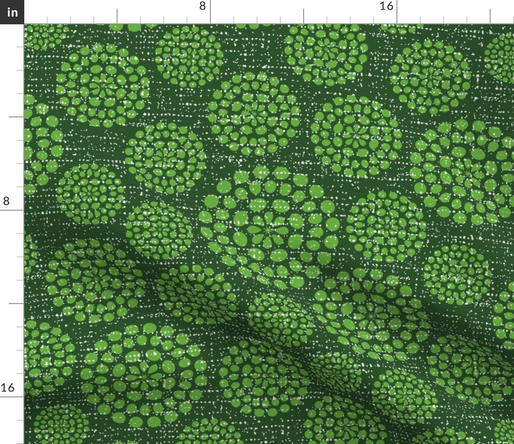 Retro textured dots circles MCM Grass Green