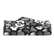 Black white papercut flowers classic Matisse style