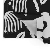 Black white papercut flowers classic Matisse style