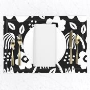 Black white papercut flowers classic Matisse style