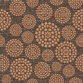 Retro textured dots circles MCM Mocha Brown