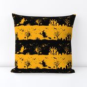 Pale Pumpkin Orange and Black Halloween Nightmare Stripes 