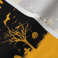 Pale Pumpkin Orange and Black Halloween Nightmare Stripes 