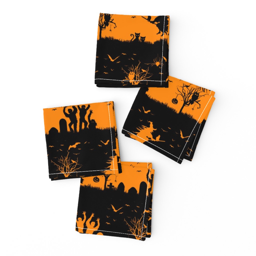 Pale Pumpkin Orange and Black Halloween Nightmare Stripes 