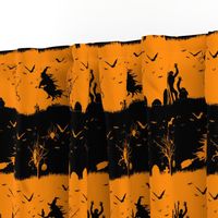 Pale Pumpkin Orange and Black Halloween Nightmare Stripes 