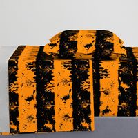 Pale Pumpkin Orange and Black Halloween Nightmare Stripes 