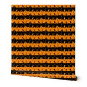 Pale Pumpkin Orange and Black Halloween Nightmare Stripes 