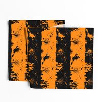 Pale Pumpkin Orange and Black Halloween Nightmare Stripes 