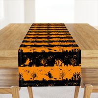 Pale Pumpkin Orange and Black Halloween Nightmare Stripes 