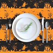 Pale Pumpkin Orange and Black Halloween Nightmare Stripes 