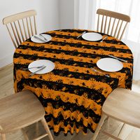 Pale Pumpkin Orange and Black Halloween Nightmare Stripes 