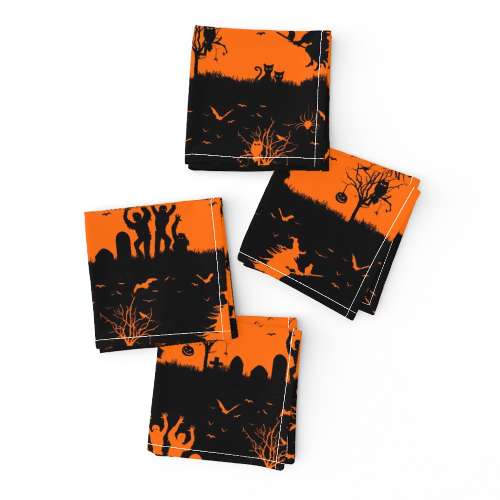 Dark Pumpkin Orange and Black Halloween Nightmare Stripes 