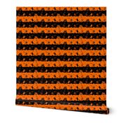 Dark Pumpkin Orange and Black Halloween Nightmare Stripes 