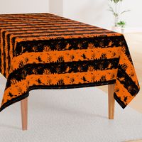 Dark Pumpkin Orange and Black Halloween Nightmare Stripes 