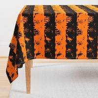 Dark Pumpkin Orange and Black Halloween Nightmare Stripes 