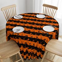 Dark Pumpkin Orange and Black Halloween Nightmare Stripes 