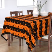 Dark Pumpkin Orange and Black Halloween Nightmare Stripes 
