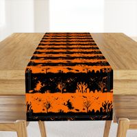 Dark Pumpkin Orange and Black Halloween Nightmare Stripes 