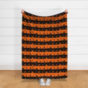 Dark Pumpkin Orange and Black Halloween Nightmare Stripes 