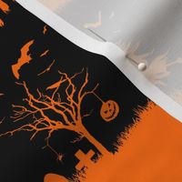 Dark Pumpkin Orange and Black Halloween Nightmare Stripes 