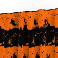 Dark Pumpkin Orange and Black Halloween Nightmare Stripes 