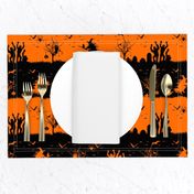 Dark Pumpkin Orange and Black Halloween Nightmare Stripes 