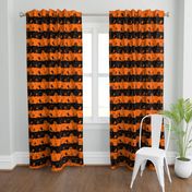 Dark Pumpkin Orange and Black Halloween Nightmare Stripes 