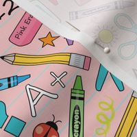school-supplies on-pink
