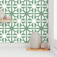 Tiles check jade green concrete style large