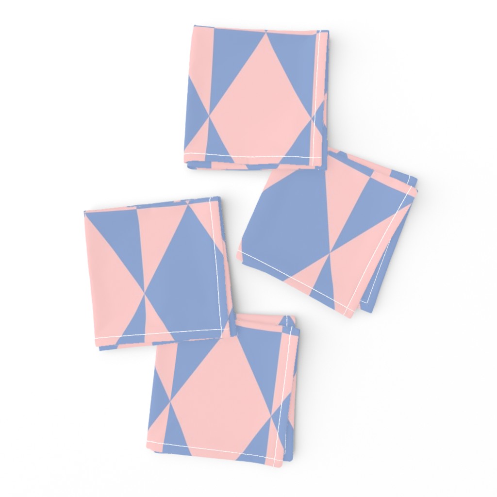 Restro pastel harlequin diamonds check pink blue