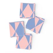 Restro pastel harlequin diamonds check pink blue