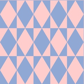 Restro pastel harlequin diamonds check pink blue