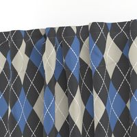 Diamonds check argyle blue cream black