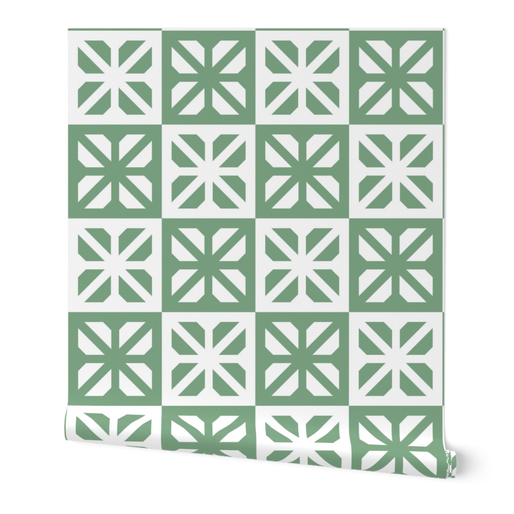 Oriental Jade green cut outs tiles check
