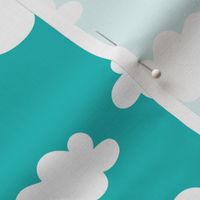 Clouds turquoise white kids Wallpaper