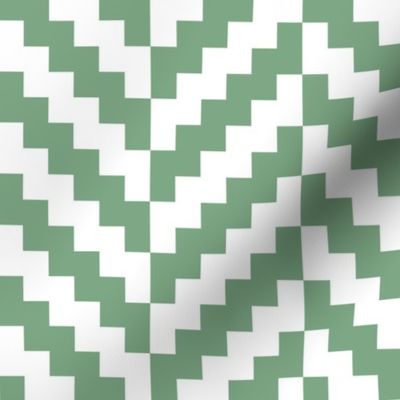 Herringbone pixels Jade Green large