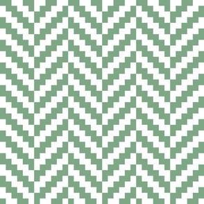 Herringbone pixels Jade Green large